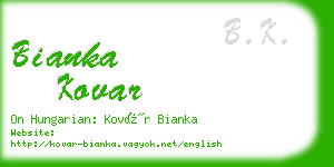 bianka kovar business card